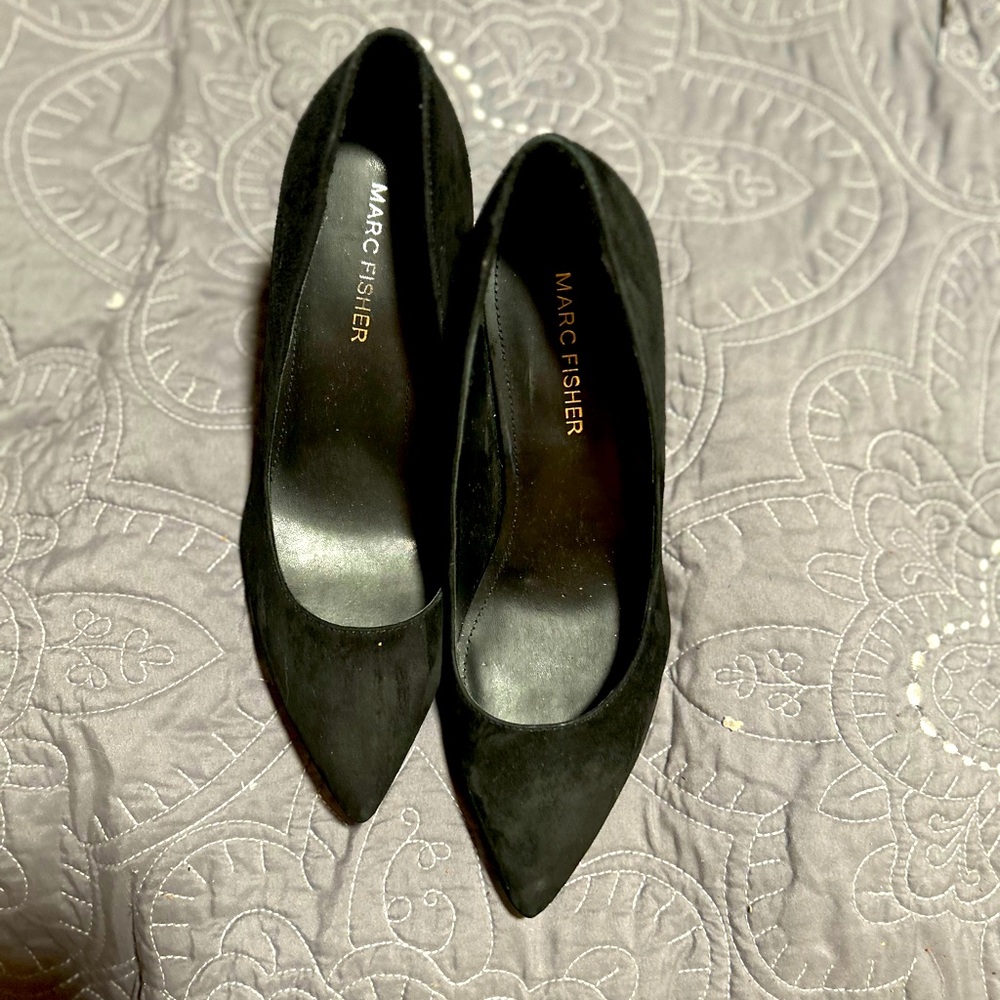 Marc Fisher Black Suede Heels